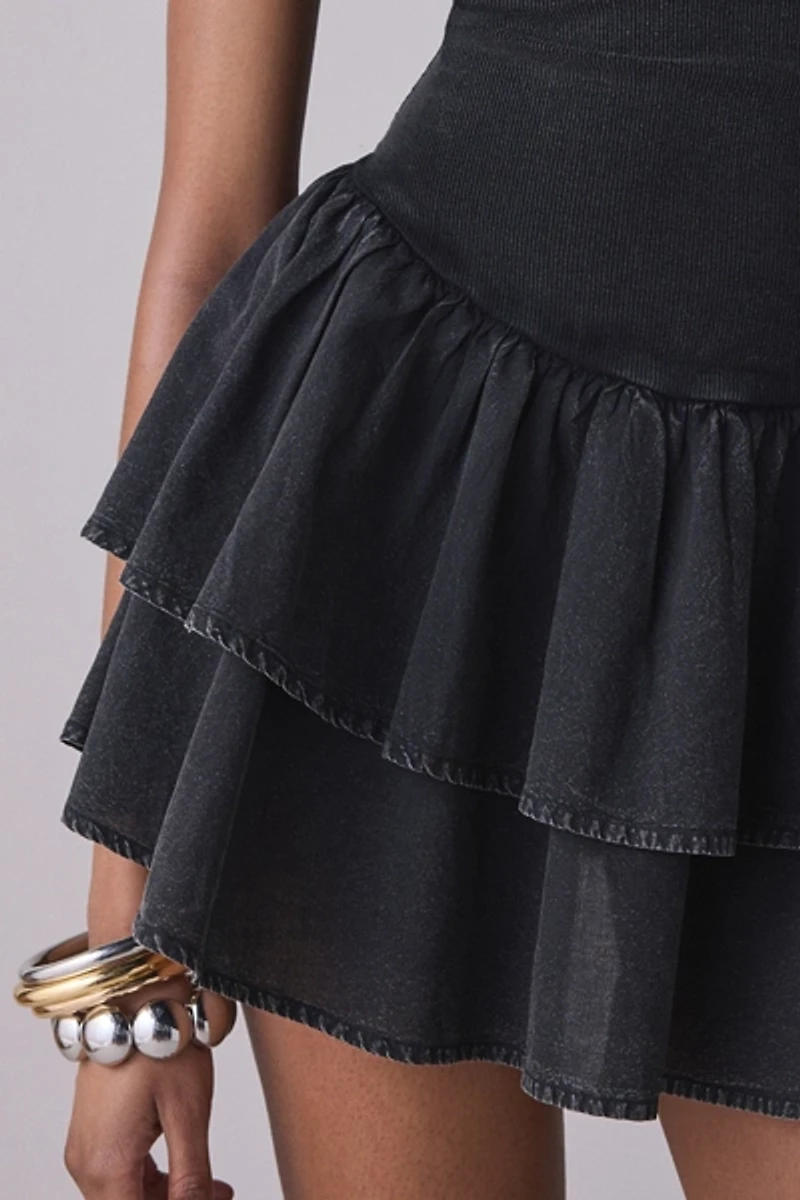 UO With The Band Mixed Media Halter Mini Dress