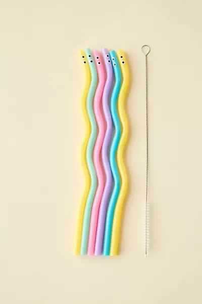 Wiggly Worm Color-Changing Straw Set