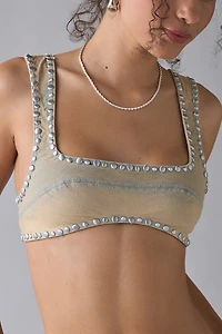 UO The Cut Studded Denim Bra Top