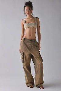 UO The Cut Studded Denim Bra Top