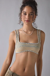UO The Cut Studded Denim Bra Top