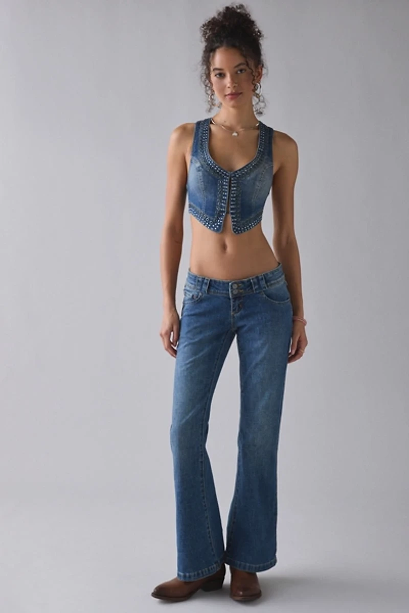 UO The Fame Studded Denim Vest Top