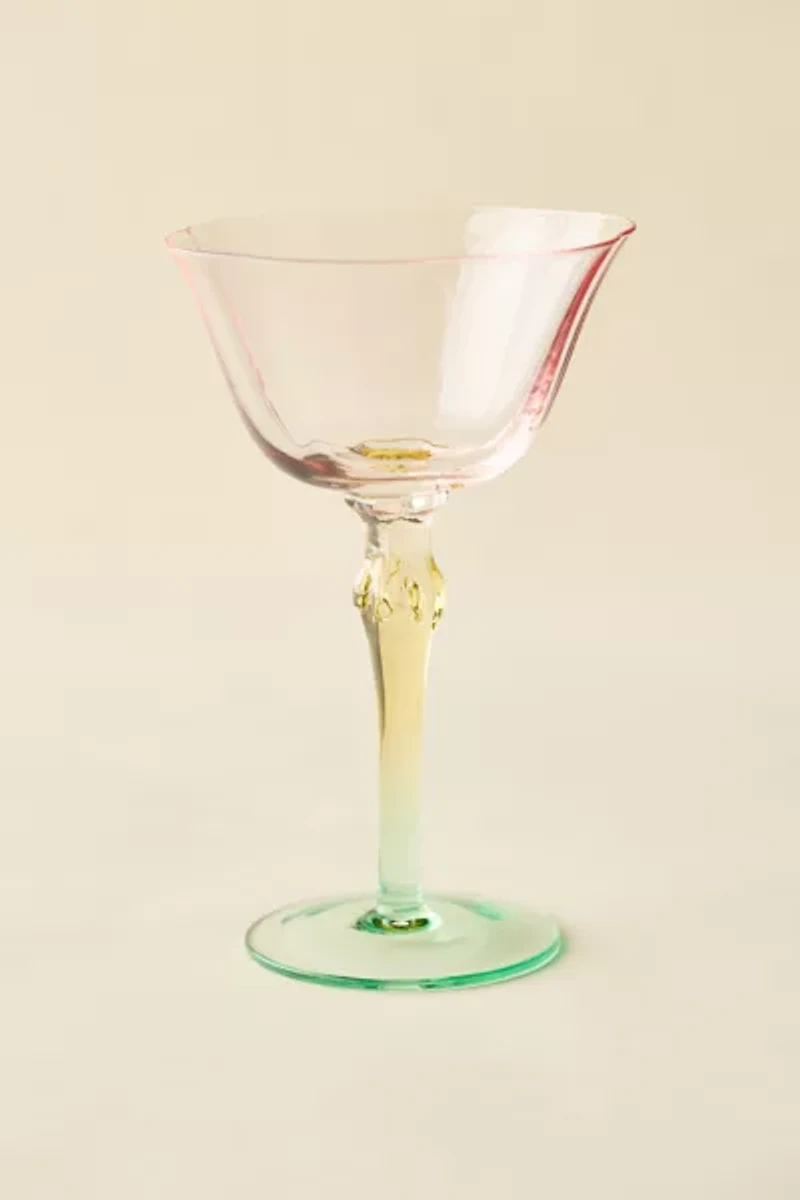 Tri-Color Hand-Blown Wine Glass