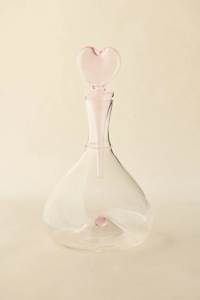 Heart Hand-Blown Glass Decanter