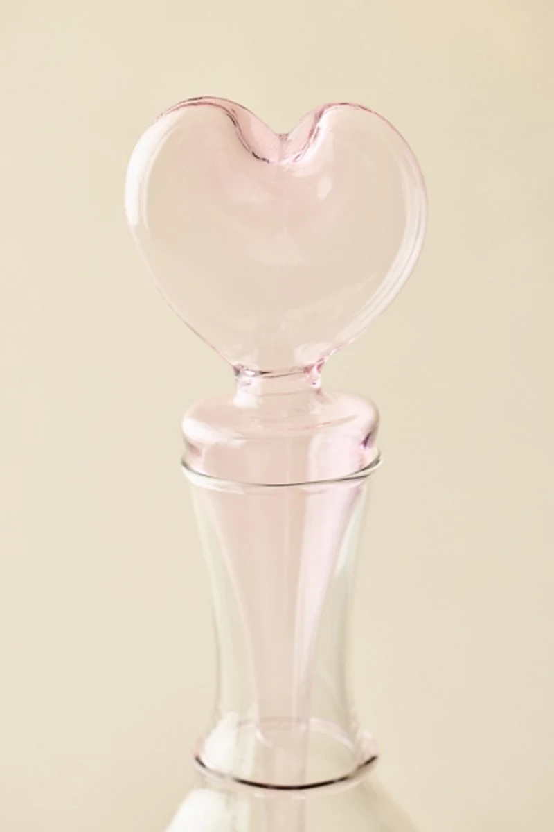 Heart Hand-Blown Glass Decanter