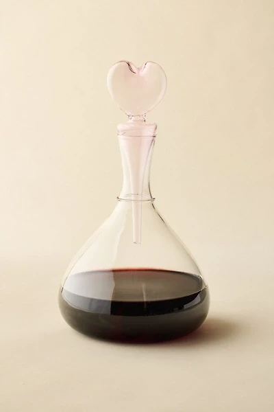 Heart Hand-Blown Glass Decanter