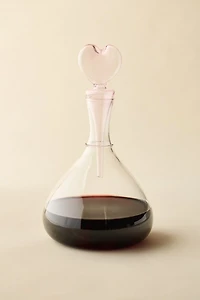 Heart Hand-Blown Glass Decanter