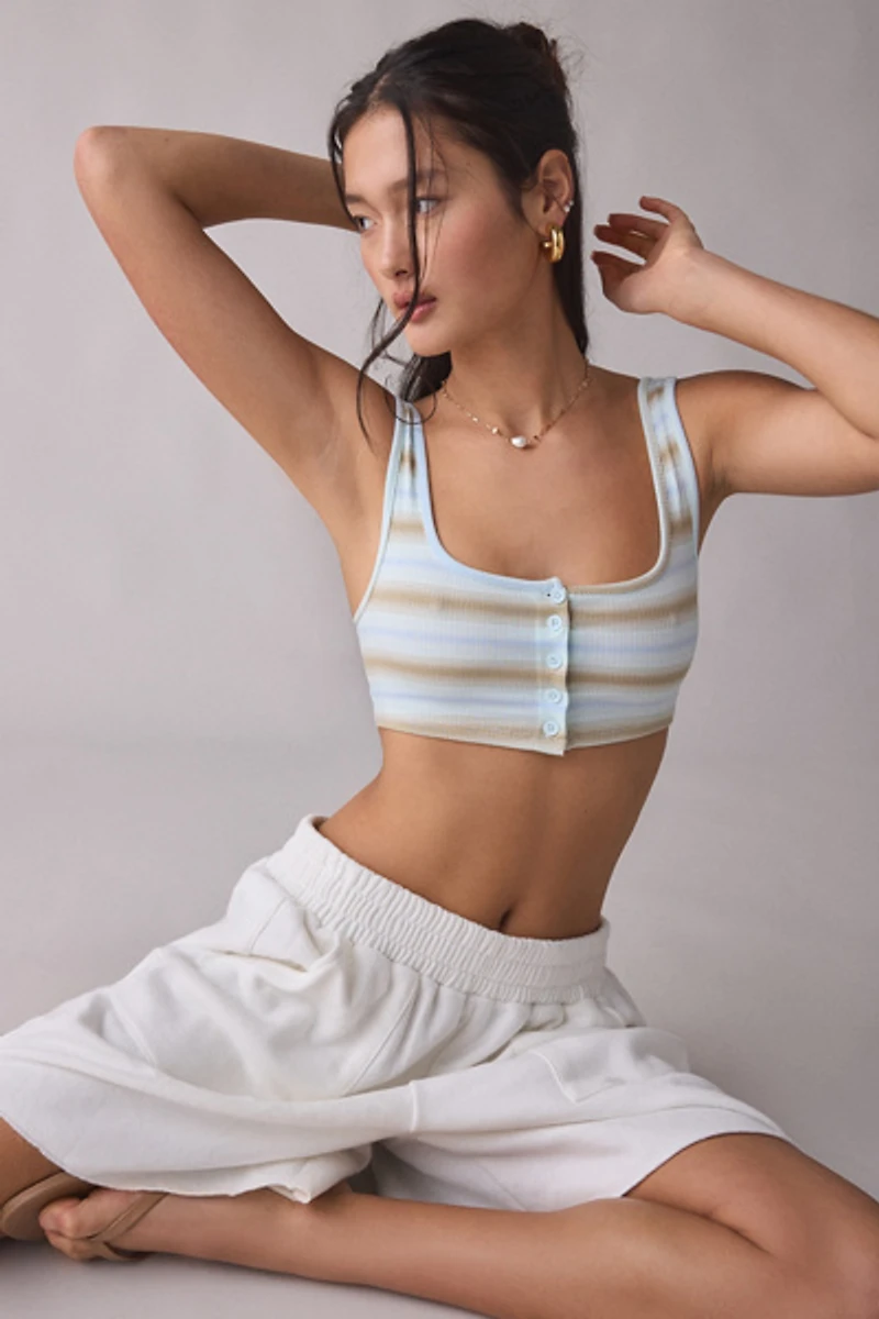 BDG Cassidy Button-Front Micro Tank Top
