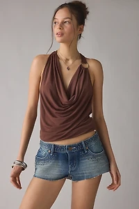 BDG Jenni Studded Low-Rise Denim Micro Short