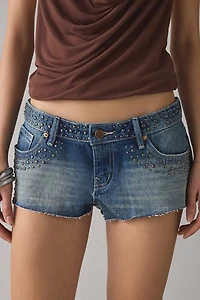 BDG Jenni Studded Low-Rise Denim Micro Short