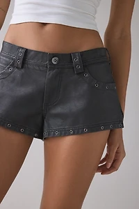 UO Festival Studded Faux Leather Micro Short