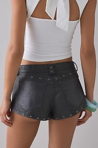 UO Festival Studded Faux Leather Micro Short