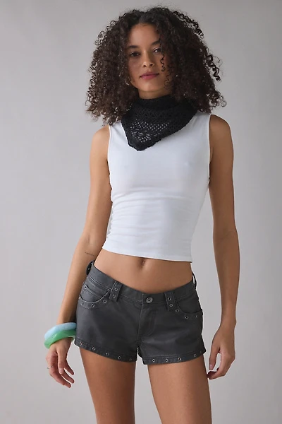 UO Festival Studded Faux Leather Micro Short