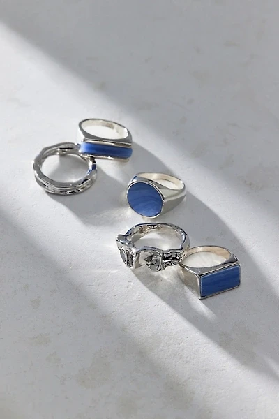 All In Blue Boho Ring Set