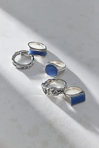 All In Blue Boho Ring Set