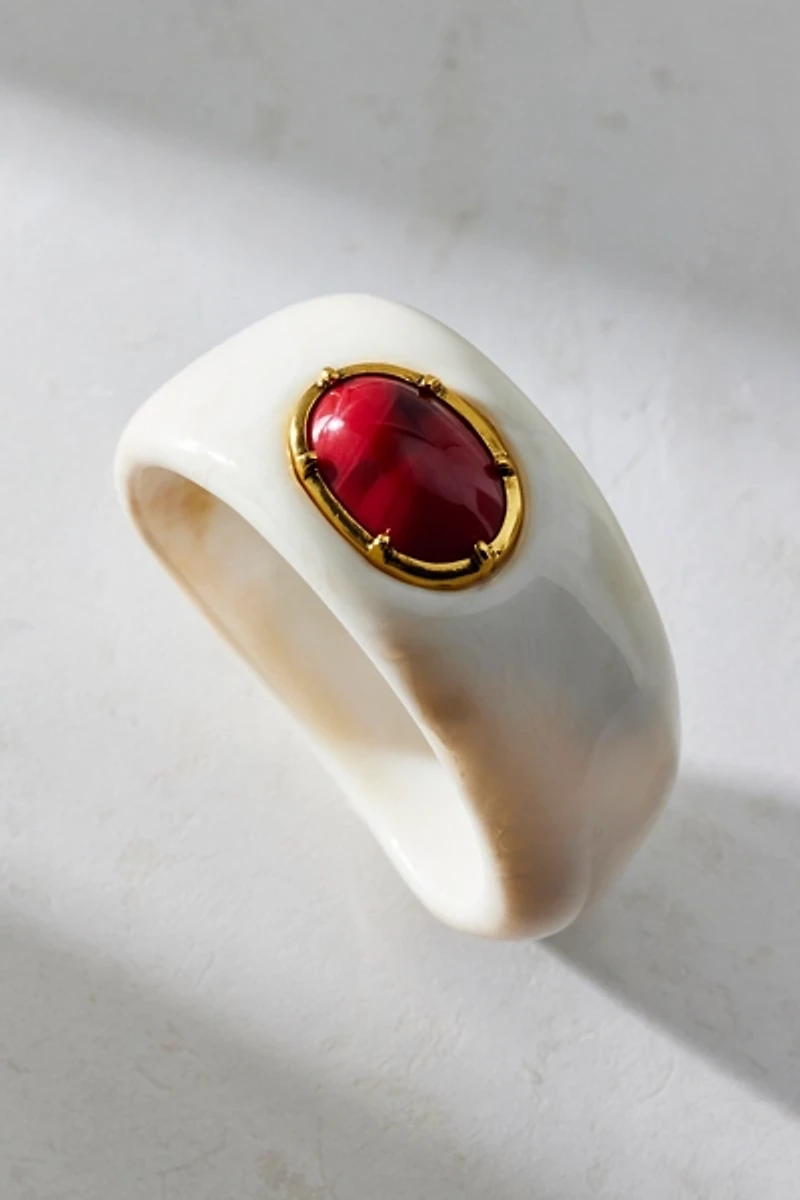 Stone Inset Resin Bangle Bracelet