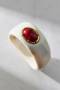 Stone Inset Resin Bangle Bracelet