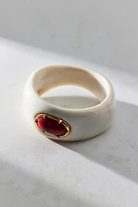 Stone Inset Resin Bangle Bracelet
