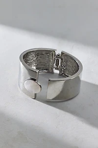 Stone Inset Metal Bangle Bracelet