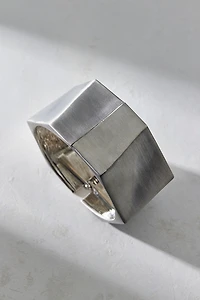 Angular Brushed Metal Bangle Bracelet