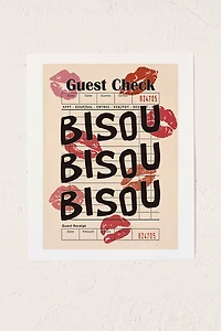 The Space House Bisou Bisou Retro Guest Check Art Print