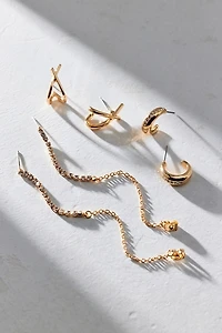 Carolina Rhinestone Trio Earring Set