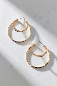 Carolina Rhinestone Double Hoop Earring