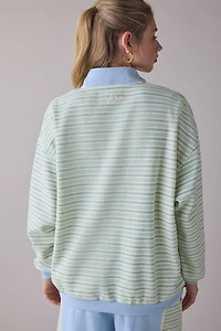 Boys Lie Honor Roll Embroidered Graphic Henley Crew Neck Pullover