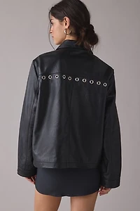 Hosbjerg Brianna Grommet Studded Leather Jacket