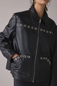 Hosbjerg Brianna Grommet Studded Leather Jacket