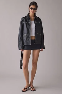 Hosbjerg Brianna Grommet Studded Leather Jacket