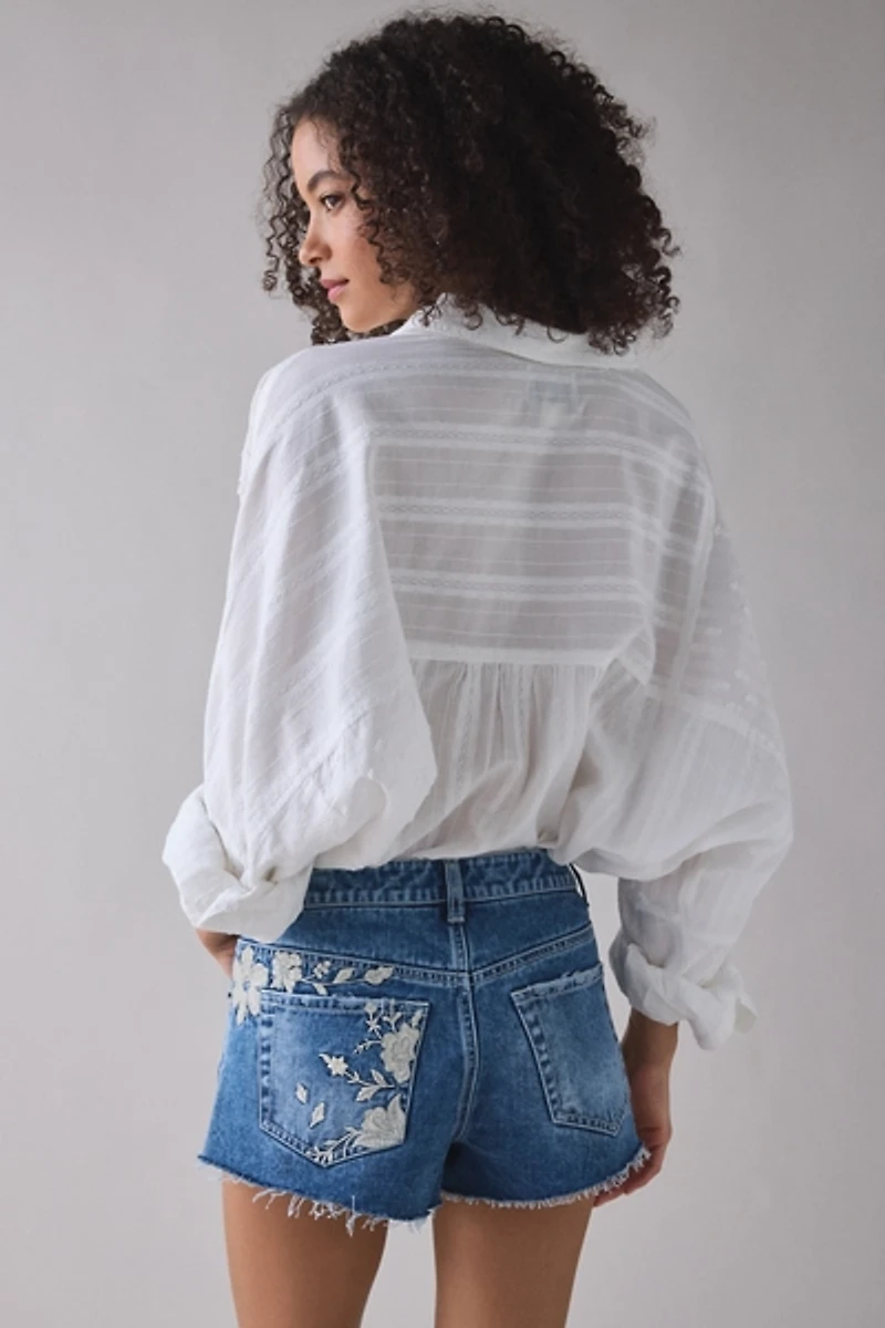 BDG Georgie Embroidered Denim Cutoff Short