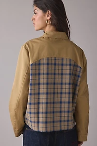 Hosbjerg Blaze Spliced Check + Faux Leather Zip-Up Jacket