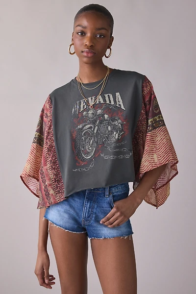 BDG Bad Behavior Graphic Spliced Oversized Tee