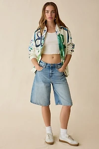 BDG Dusty Embellished Bloom Graphic Oversized Zip-Up Hoodie Sweatshirt