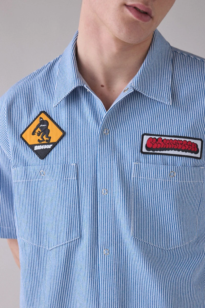 Manastash Logo Patched Mechanic Shirt