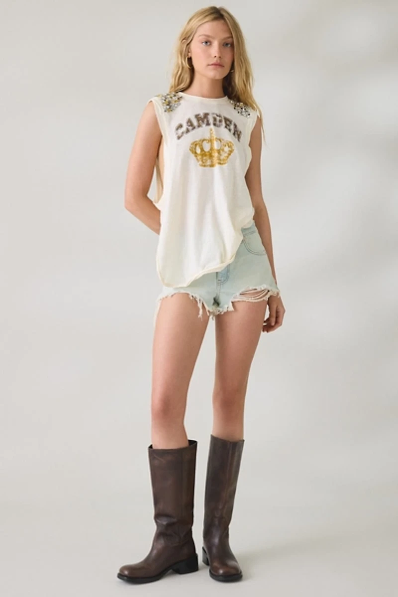 BDG Desert Angel Embellished Graphic Side-Split Muscle Tee