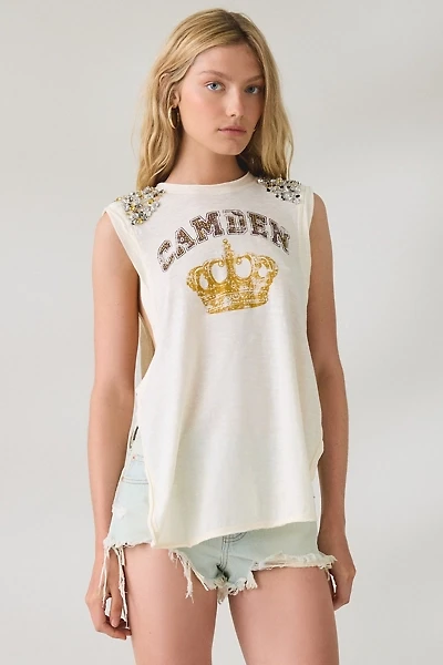 BDG Desert Angel Embellished Graphic Side-Split Muscle Tee