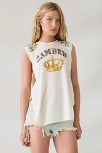 BDG Desert Angel Embellished Graphic Side-Split Muscle Tee