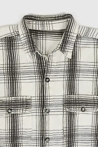 Vintage Sleeveless Plaid Button-Down Shirt