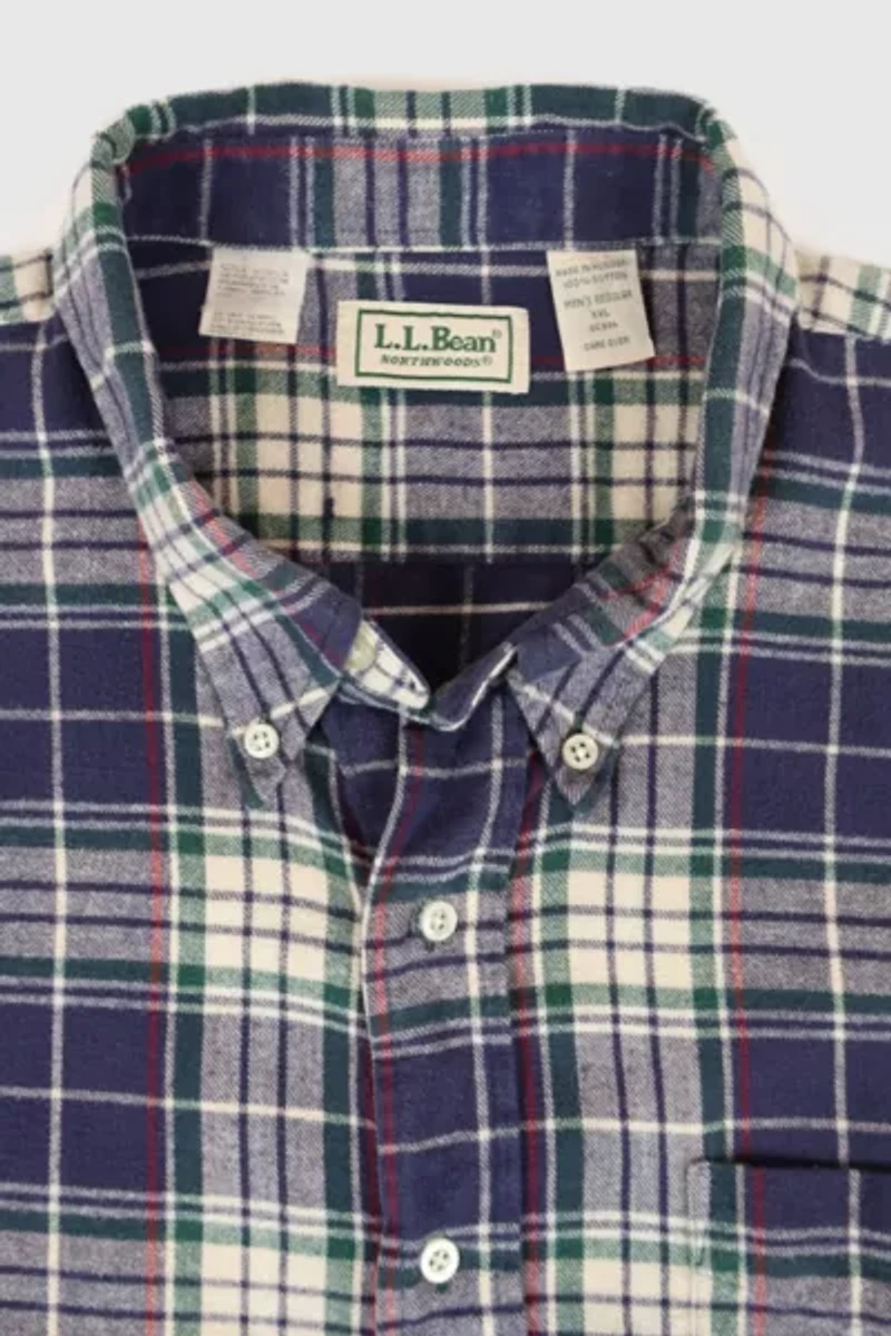 Vintage L.L. Bean Plaid Button-Down Shirt