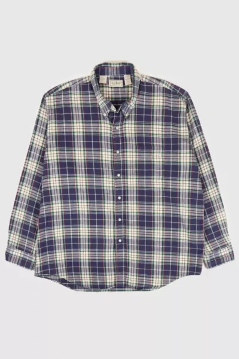Vintage L.L. Bean Plaid Button-Down Shirt