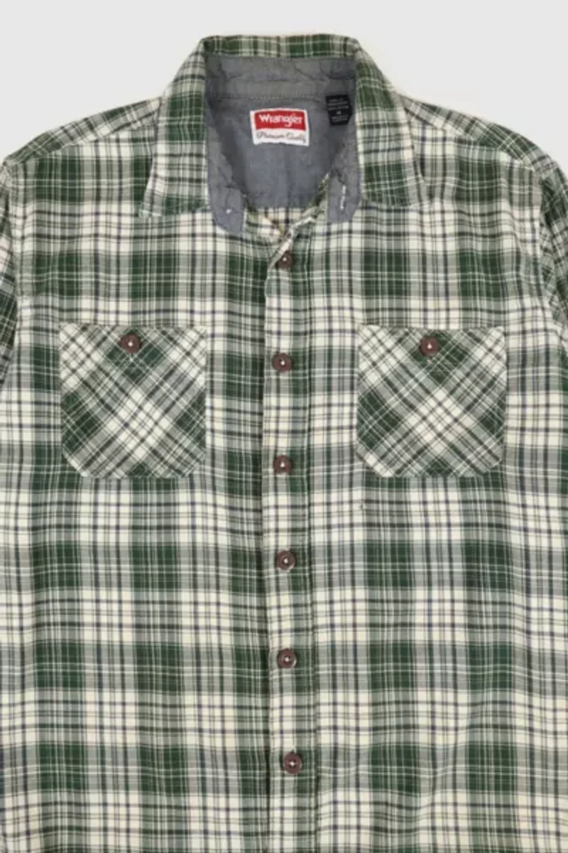 Vintage Wrangler Plaid Button-Down Shirt