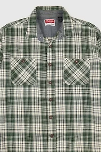 Vintage Wrangler Plaid Button-Down Shirt