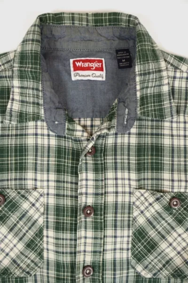 Vintage Wrangler Plaid Button-Down Shirt