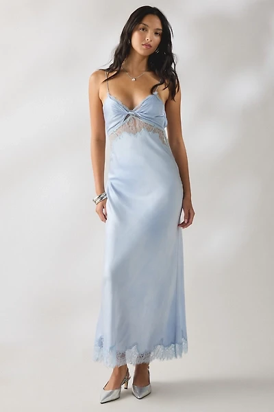 LoveShackFancy Orianna Silk-Blend Lace Trim Slip Maxi Dress