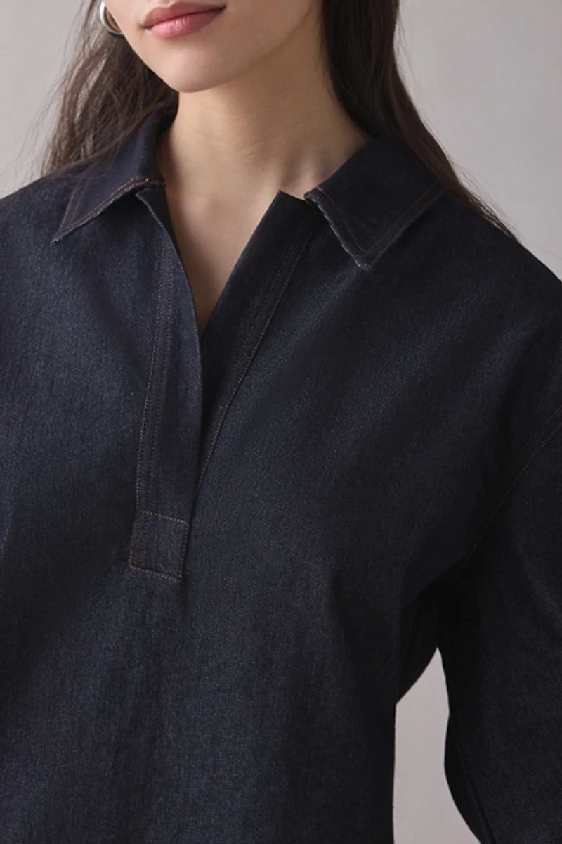 Glamorous Denim Long Sleeve Shirt Mini Dress