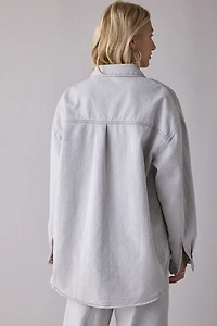 Glamorous Grey Wash Oversized Denim Shirt