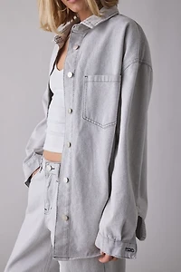 Glamorous Grey Wash Oversized Denim Shirt