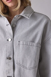 Glamorous Grey Wash Oversized Denim Shirt